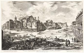 GIOVANNI B. PIRANESI Group of 4 etchings from Vedute di Roma.